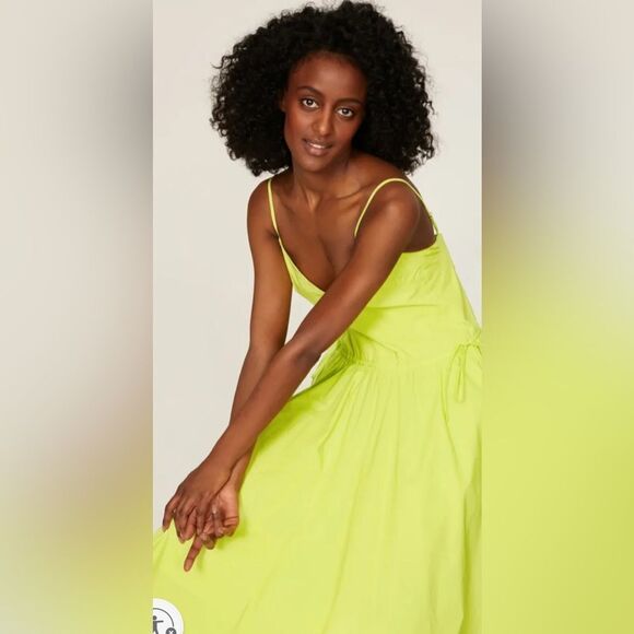 Jason Wu Yellow Midi Dress Size 6 - Picture 4 of 7